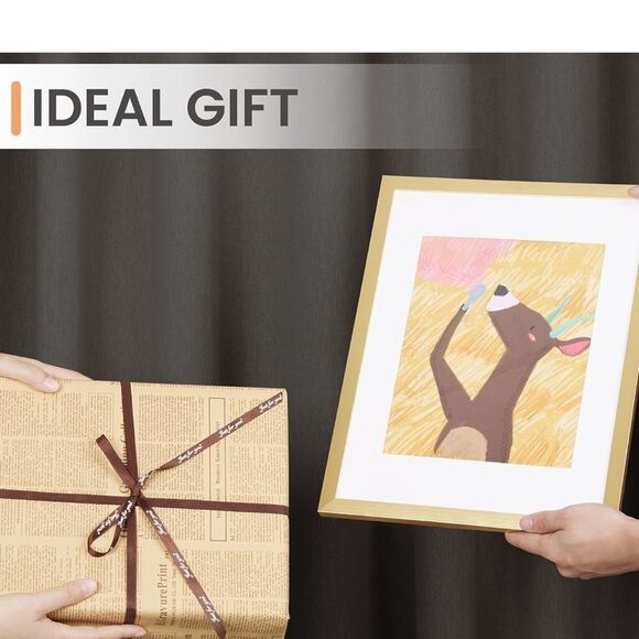 11x14 Picture Frame Set of 2, Display Pictures 8x10 with Mat or 11x14 WithoutMat - Picture 5 of 12